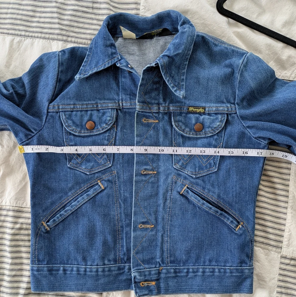 Vintage 60s-70s Wrangler Denim Jacket with Custom Painted Back - Picture 7 of 8